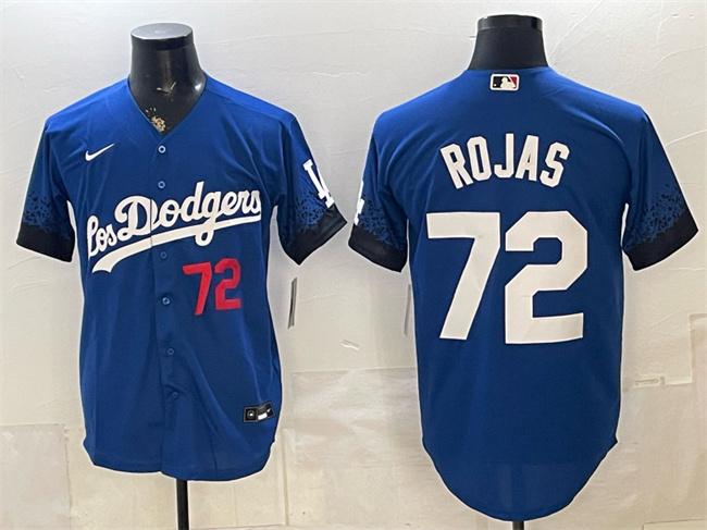 Men's Royal Los Angeles Dodgers #72 Miguel Rojas Stitched Baseball Jersey